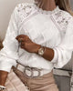 Fashion Patchwork Sweater with Lace Trim