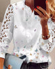 Lace Blouse with Print Panels