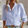 Corinne | Cuffed-Collar Long-Sleeve Blouse