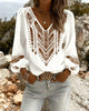 Loose-Fit V-Neck Blouse with Puff Sleeves
