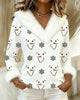 Trendy Print Top with Faux Fur Collar