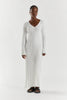 Dianara | V-neck knitted midi dress with sleeves (copy)