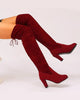 Elegant Faux Suede Over-the-Knee Boots