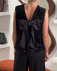 Trendy Sequin Bow Tank Top