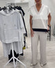 Matching V-Neck Split Casual Set