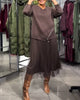 Stylish Round-Neck Sweater Set with Zip Detail