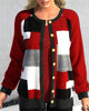 Panelled Cardigan with Colour Block