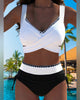 Casual Colour-Block Seam Two-Piece Bikini