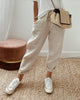 Solid Colour Cotton-Linen Pants