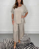 Comfortable Solid Colour Casual Two-Piece Set