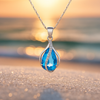 Blue Zirconia Drop of Light Necklace