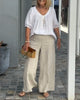 V-Neck Casual Pants Set