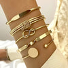 Elegant Knot Gold Bracelet Set
