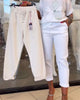 Casual Straight-Leg Stretch Pants