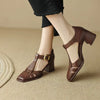 Belliora | Square-Toe T-Strap Sandals