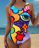 Sleeveless Printed One-Piece Swimsuit