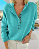 Casual Solid Colour Single-Breasted Button Sweater