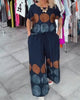 Street-Style Printed Casual Two-Piece Set
