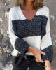 Casual Contrast V-Neck Sweater