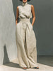 Flor | Minimalist Cotton-Linen Blouse & Pants Set