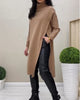Turtleneck Sweater Dress with Side Slit
