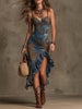 Brenda - Tie-Dye Ruched Midi Dress