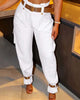 Casual Solid Colour Cargo Pants with Pockets