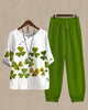 Clover Print Casual Two-Piece Set