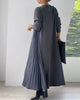 Elegant Pleated Long-Sleeve Sweater Dress