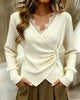 Elegant Long-Sleeve Lace Sweater with Waist-Slimming Fit