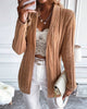 Ribbed Cardigan Sweater in Solid Colour