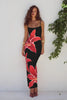 Thalina | Floral print dress with back slit