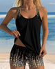 Shimmer Sleeveless Tank Bikini Set with Boyshorts
