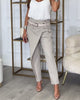 Fashion Solid Colour Pants with Patchwork Pockets