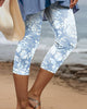 Casual Stretch Printed Cropped Pants
