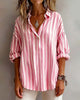Loose-Fit Striped Collared Blouse