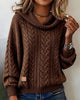 Solid Colour Cable-Knit Sweater