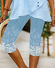 Casual Cropped Printed Pants