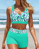 Printed Vacation Bikini with Boxer Bottom