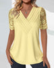 Short-Sleeve Lace Patchwork Top