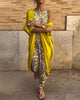 Elegant Two-Piece Set with Vintage Print