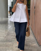 Simple Solid Colour Sleeveless Blouse