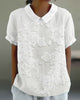 Solid Colour Blouse with Printed Collar