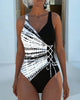 Polka Dot Colour-Block One-Piece Swimsuit