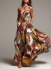 Celine - Boho Abstract Smocked Maxi Dress