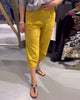 Casual Cropped Tapered Cotton-Linen Pants