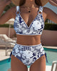 Printed Triangle Bikini with Tie Straps