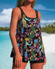 Slimming Printed Tankini with Boxer Bottom