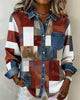 Trendy Colour Block Lapel Shirt