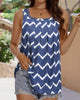 Sleeveless Wave-Print Vest
